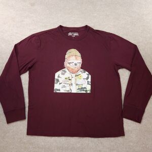 Aeropostale Sloth Long Sleeve Shirt Mens Large Maroon